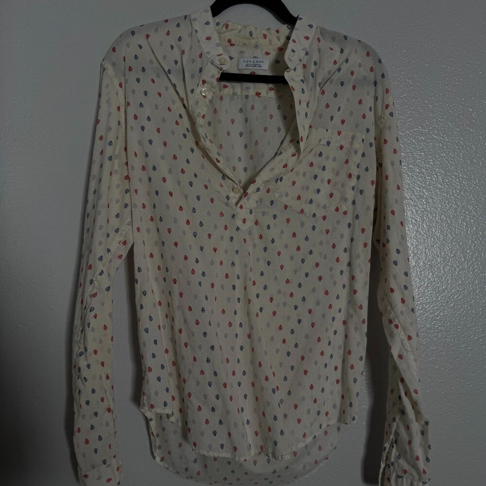Zara long-sleeved, button-down 100% cotton shirt
